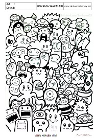 Doodle boyama sayfaları